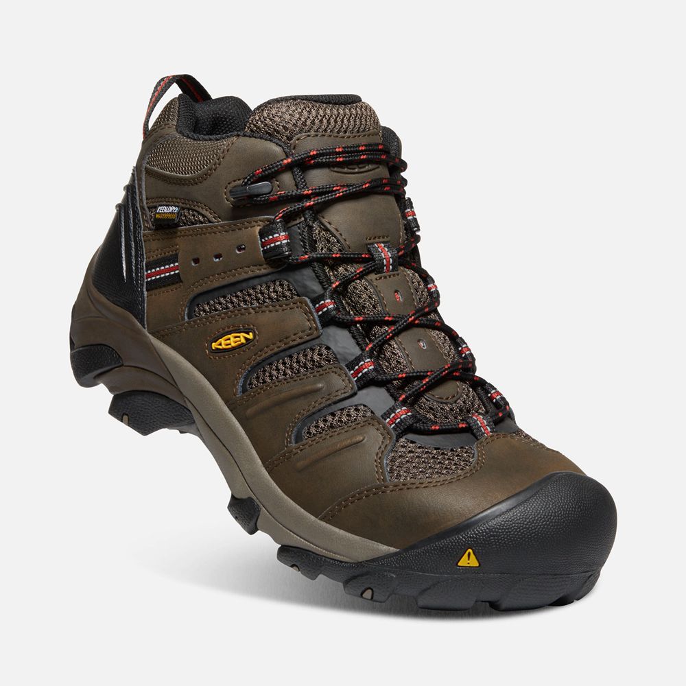 Keen Laarzen Heren Bruin - Lansing Mid Waterproof (Steel Toe) - 25743-OEUF